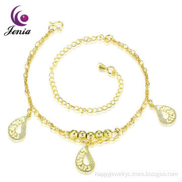 Jenia Gold Plated Jewelry Wholesale China Thin Chain Link Adjustable Anklet